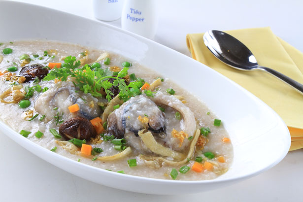 TUNA EYES AND MIX MUSHROOM CONGEE