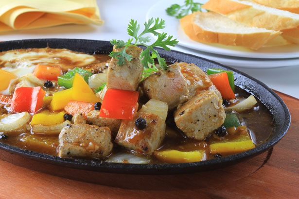 STIR FRIED TUNA CUBES WITH OYSTER SAUCE