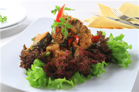 FRIED SWORDFISH TENDON WITH CHILI GARLIC