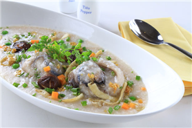 TUNA EYES AND MIX MUSHROOM CONGEE